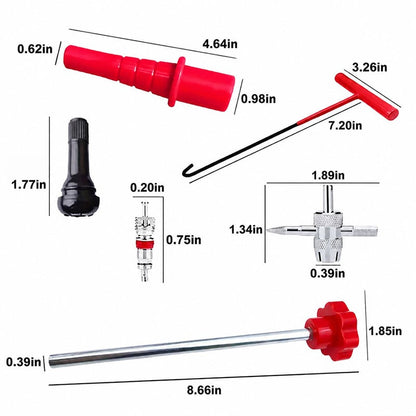 🚗 14-Piece Quick Change Tire Valve Stem Tool Kit – Fast DIY Valve Replacement