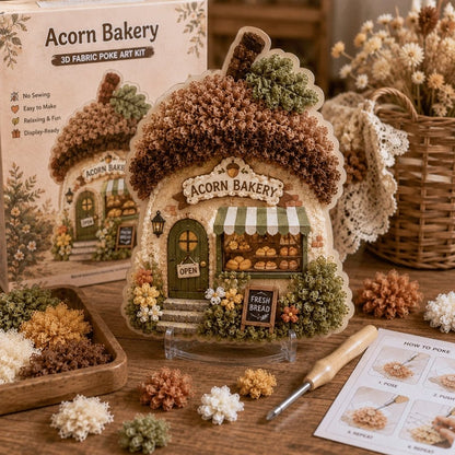 🏡 Whimsical Village 3D Fabric Poke Art Kit
