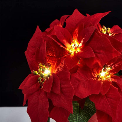 🎁 50% OFF Christmas Gift Decor – Poinsettia LED Garland String Lights