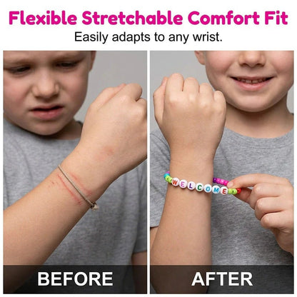 🌈📿 25-Pack Welcome Bead Bracelets for Classroom Back-to-School Gifts 🍎✨