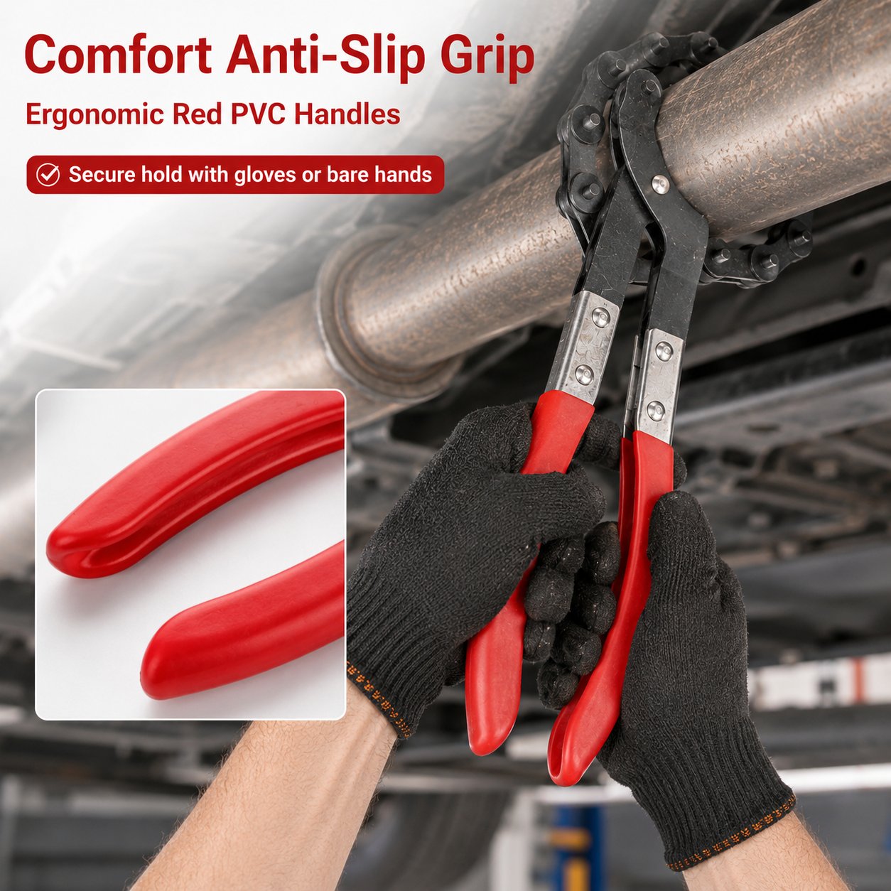 🔧 Heavy-Duty Spark-Free Exhaust Pipe Chain Cutter
