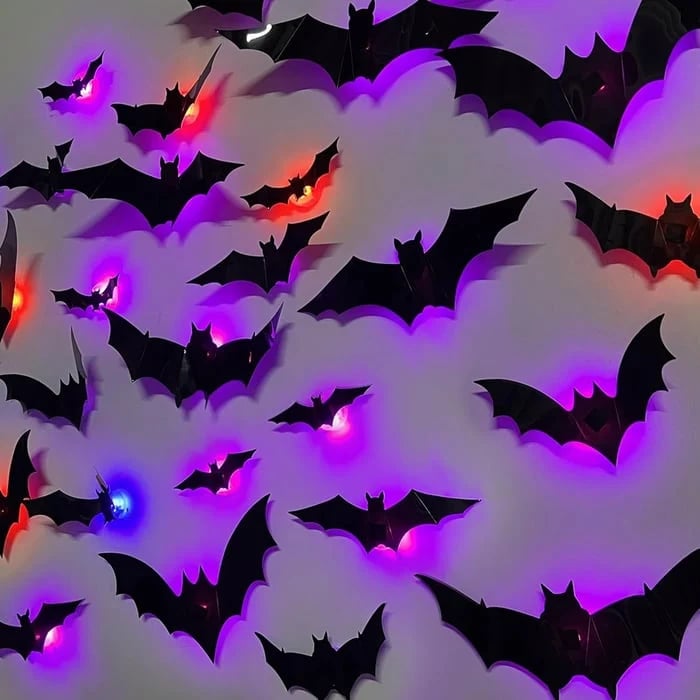 🦇 Limited-Time Halloween Sale 49% OFF –  3D Bat Light Design LED Decorations
