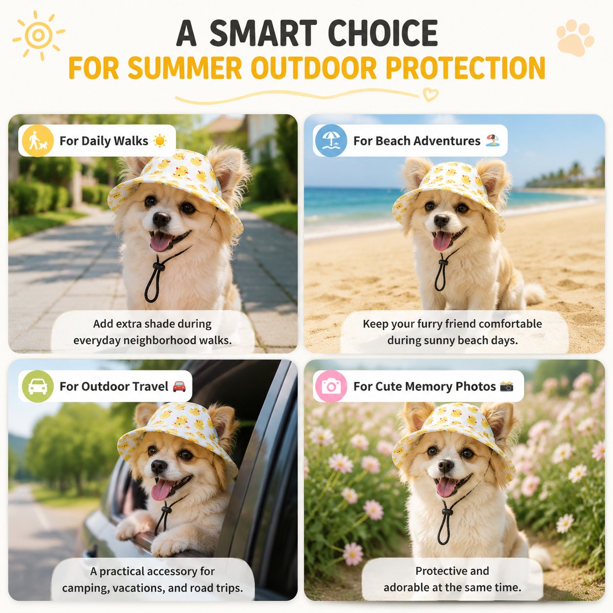 🐶 Summer pet sun hat — For Dogs Help Protect Your Dog’s Eyes From Harsh Sunlight ☀️
