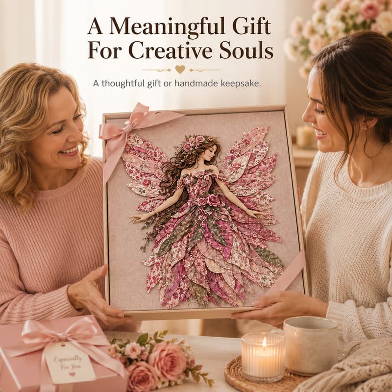 🔥🧚‍♀️ Fairy Wing Patchwork DIY Kit – Create A Magical Handmade Fabric Wall Hanging