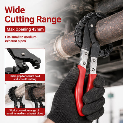 🔧 Heavy-Duty Spark-Free Exhaust Pipe Chain Cutter