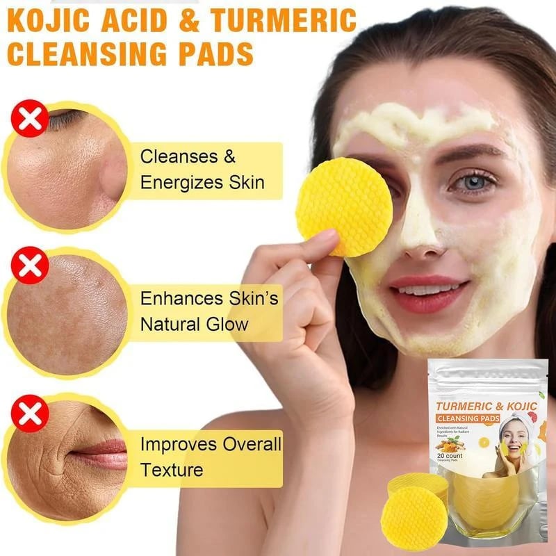🔥Limited-Time 50% OFF🔥Turmeric & Kojic Cleansing Pads - 20pcs Deep Clean