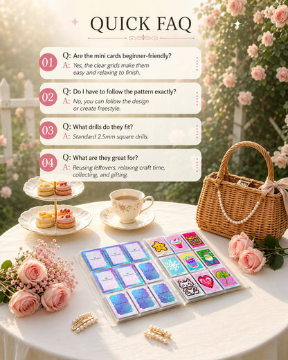 👨‍🎨✨30PCS Freestyle Mini Diamond Art Card Kit – Cute DIY Pixel Craft