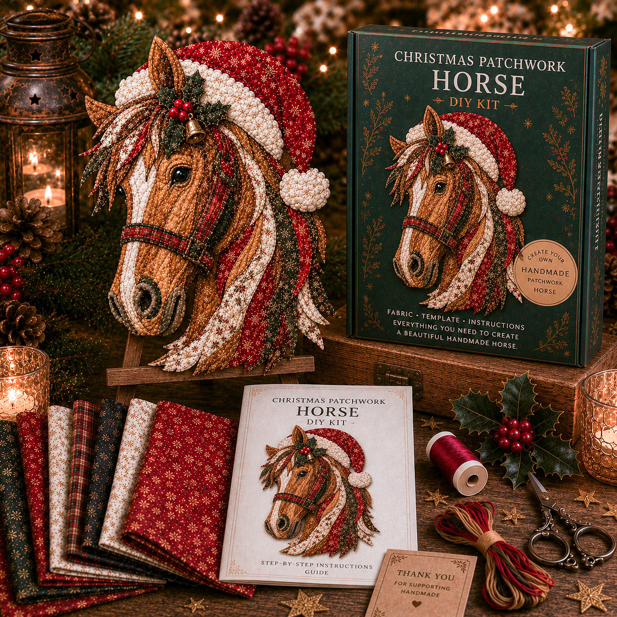 🔥LAST DAY 49% OFF - 🎄🎅Christmas Patchwork Fabric DIY Decor Kit