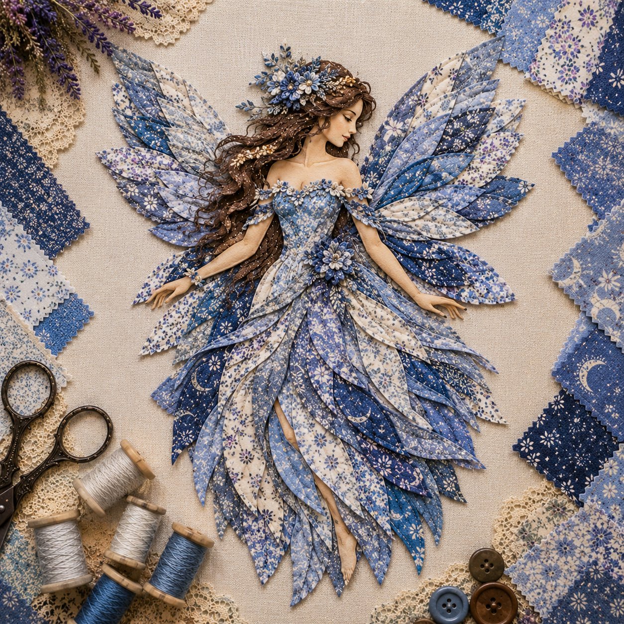 🔥🧚‍♀️ Fairy Wing Patchwork DIY Kit – Create A Magical Handmade Fabric Wall Hanging