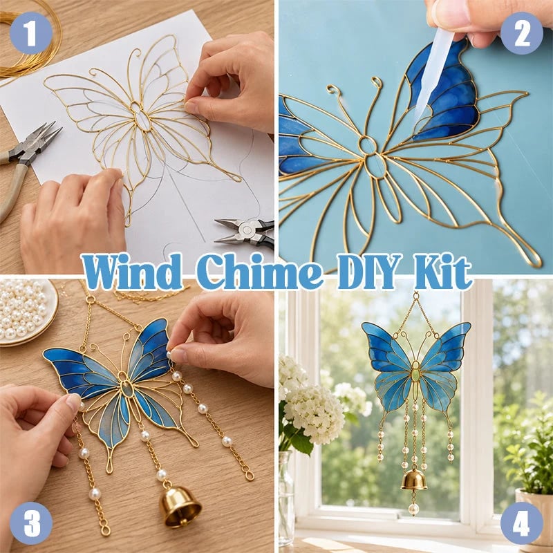 🦋Butterfly Wind Chime DIY Craft Kit – Relaxing Handmade Art Project & Home Decor