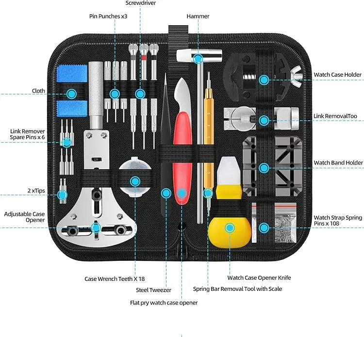 151-in-1 Watch Repair Tool Kit – Professional Watch Band & Battery Replacement Set