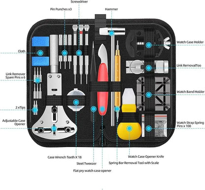 151-in-1 Watch Repair Tool Kit – Professional Watch Band & Battery Replacement Set