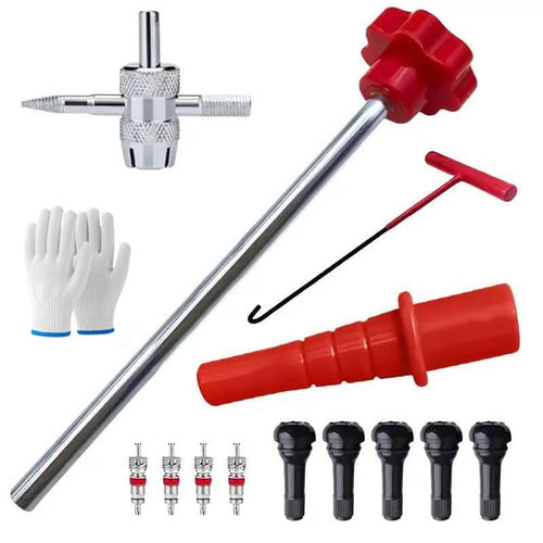🚗 14-Piece Quick Change Tire Valve Stem Tool Kit – Fast DIY Valve Replacement