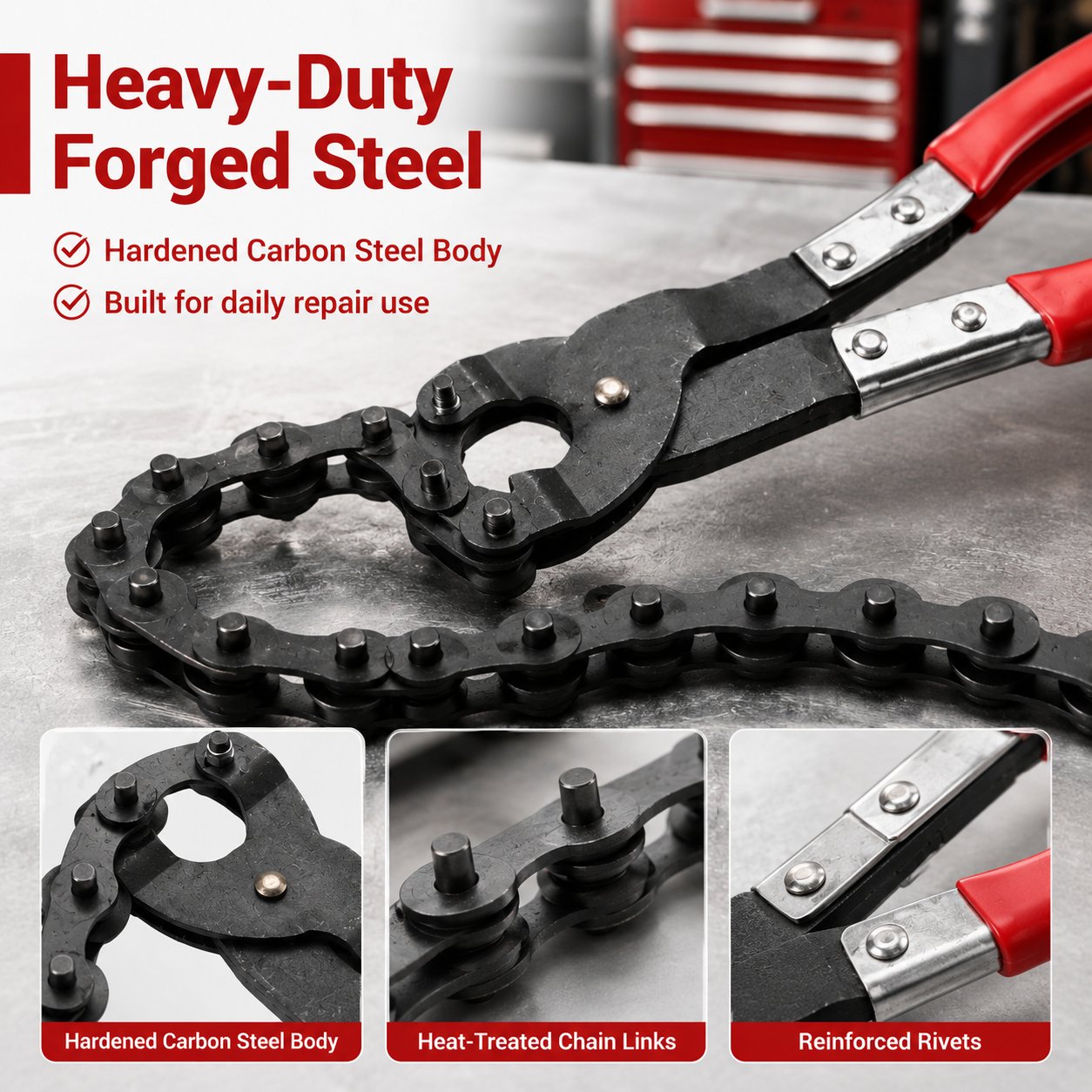 🔧 Heavy-Duty Spark-Free Exhaust Pipe Chain Cutter