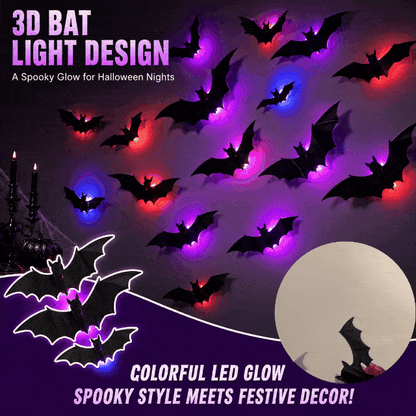 🦇 Limited-Time Halloween Sale 49% OFF –  3D Bat Light Design LED Decorations