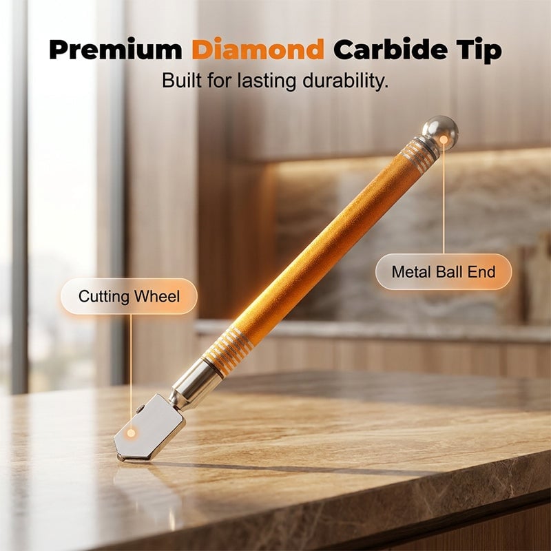 🔥Last Day 50% OFF🔧Diamond Head Glass Cutter – Precision Tool for Smooth 3-15mm Glass Cutting