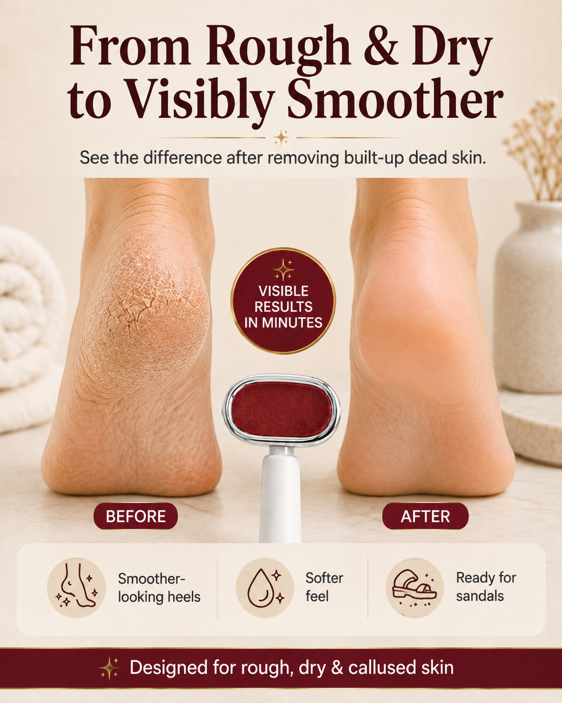 🦶 Manual Heel Callus Remover – Foot File for Dry, Rough Feet