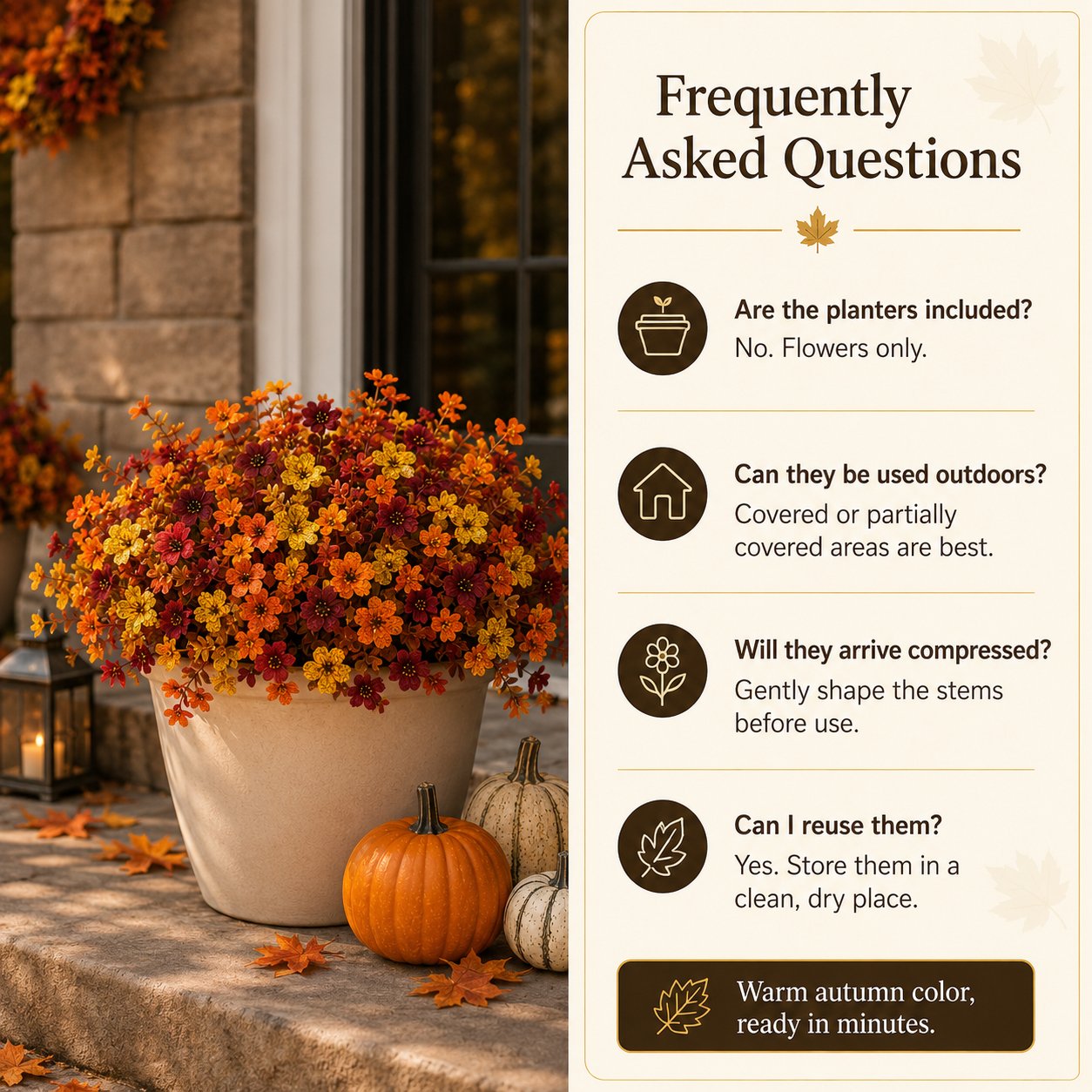 🍂 Fall Faux Flower Bundles – Easy Autumn Porch Decor For Planters & Baskets