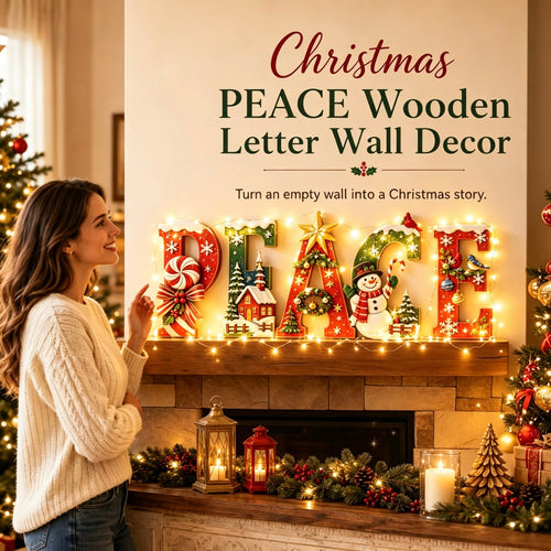 🔥Most Popular in 2026🎄Heritage Christmas PEACE Wooden Wall Sign – Peace on Earth Holiday Decor