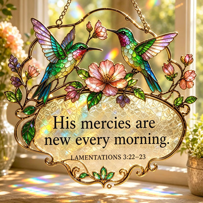 🎵🕊️✨ Psalm 89:1 Songbird Stained Glass Window Suncatcher