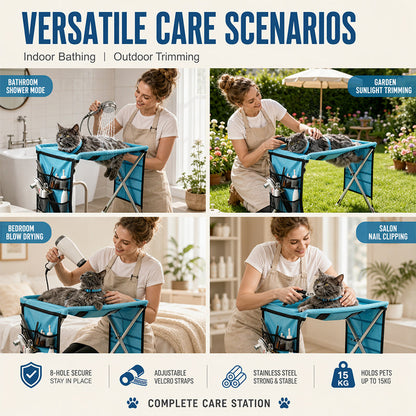 🐕🛏️ 2-in-1 Foldable Pet Grooming Bed – 50% OFF! Grooming Table + Cosy Bed in One – Portable, Easy to Clean & Perfect for Home & Travel 🔥💪✨