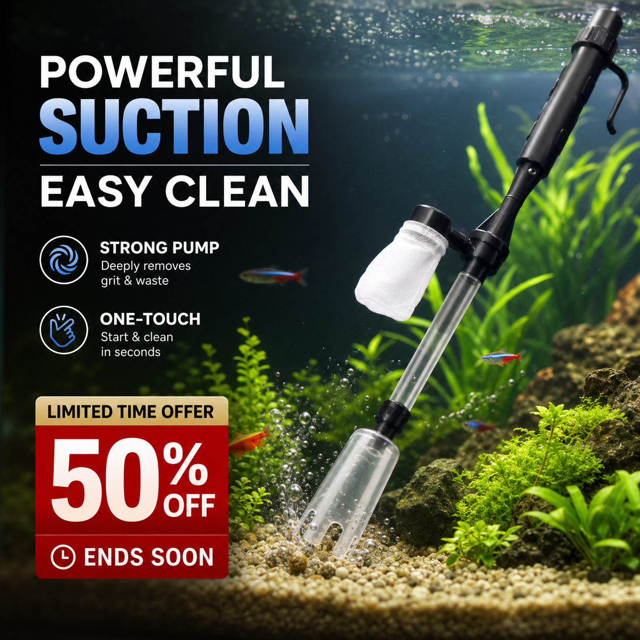 🐠 Electric Aquarium Gravel Cleaner & Water Changer Vacuum